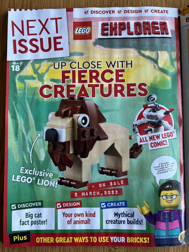 Magazine LEGO Explorer n°18 page du prochain numéro Brick Fanatics