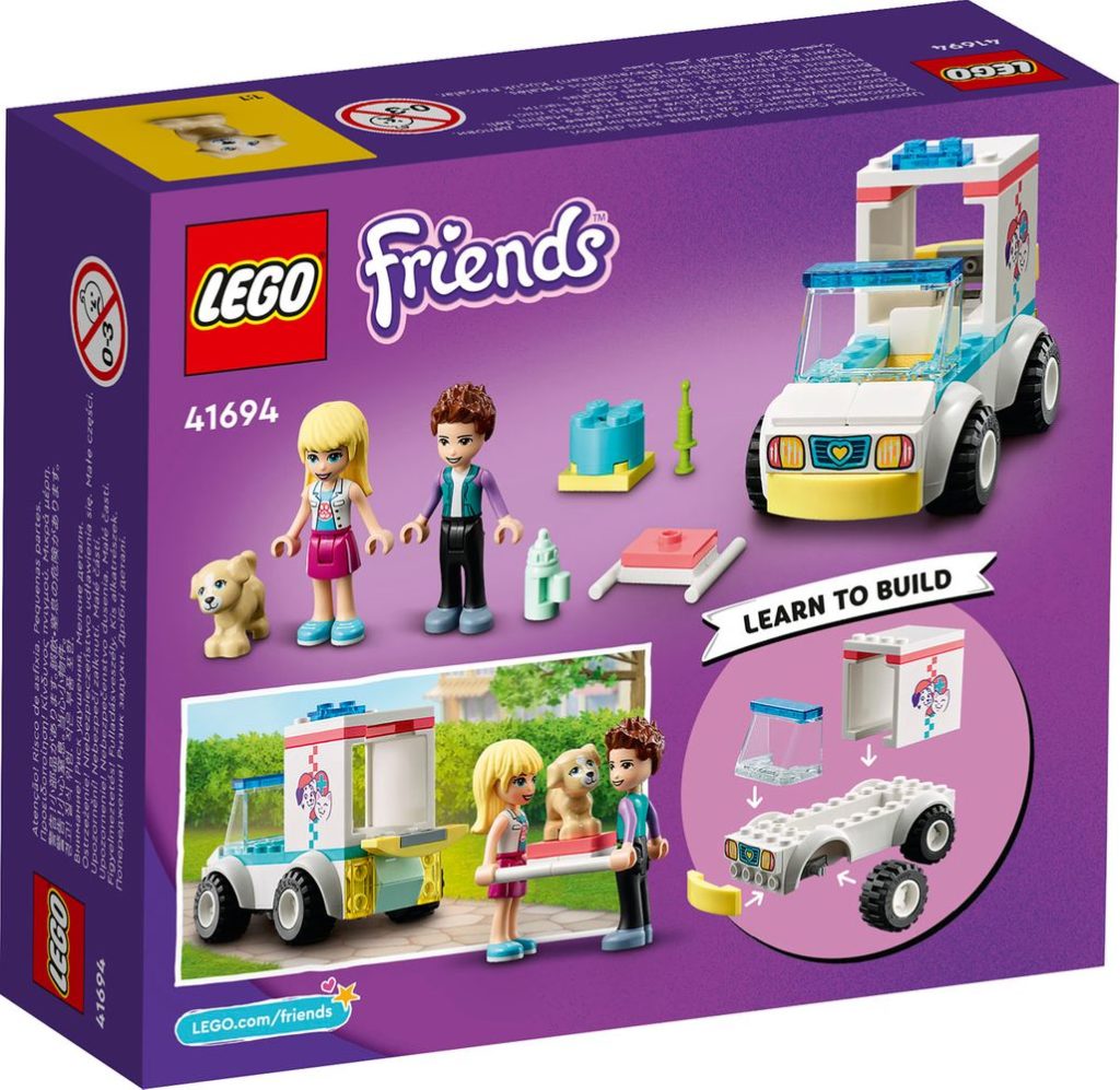 LEGO Friends 41694 Animal Rescue Truck box back 1