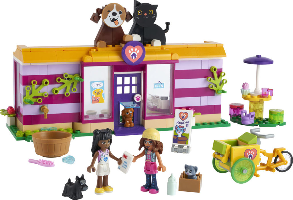 LEGO Friends 41699 Animal Adoption Cafe contents