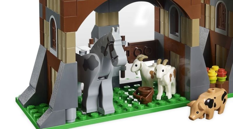 In primo piano i regni delle incursioni del villaggio del mulino di capra LEGO