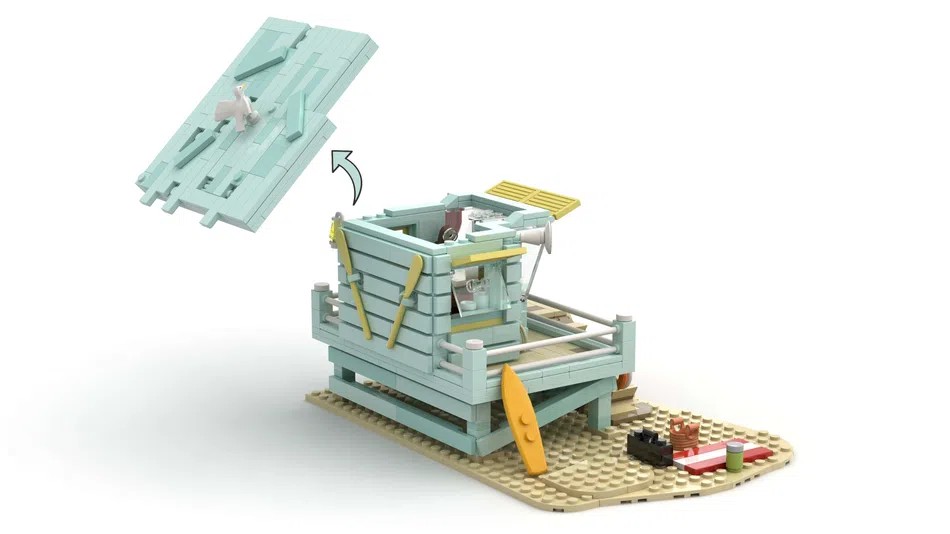 LEGO IDeas lifeguard shack open