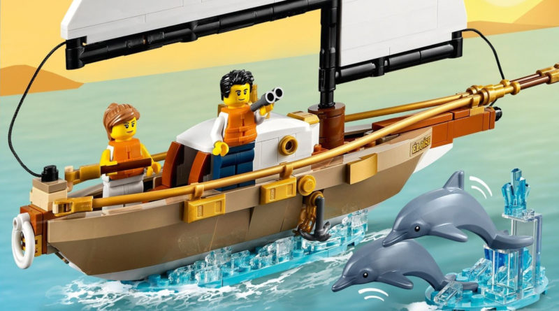 LEGO Ideas 40487 Sailboat Adventure ridimensionata in primo piano