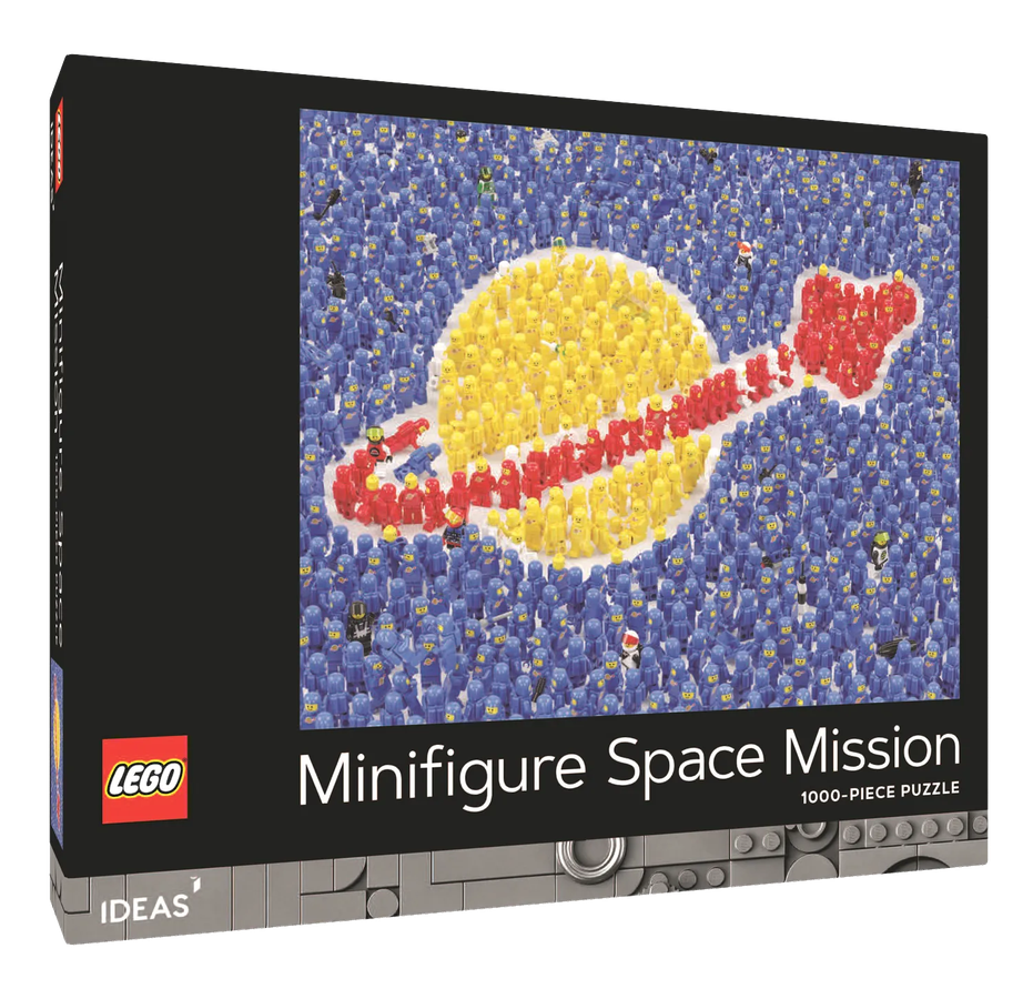 LEGO Ideas Minifigure Space Mission თავსატეხის პროტოტიპის ყუთი art