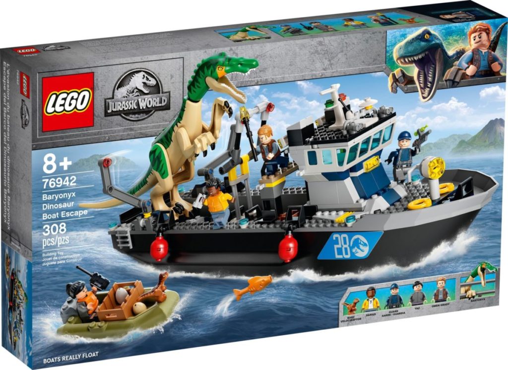 LEGO Jurassic World 76942 Baryonyx Dinosaur Boat Escape box