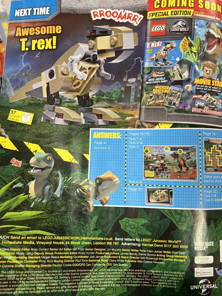 LEGO Jurassic World magazine issue 18 gift