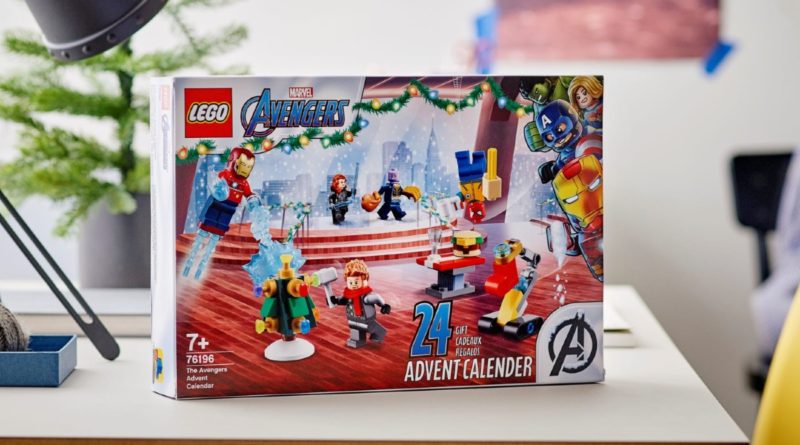 Lego Marvel 76196 The Avengers Advent Calendar သေတ္တာပုံစံလူနေမှုပုံစံကိုအသားပေးဖော်ပြသည်