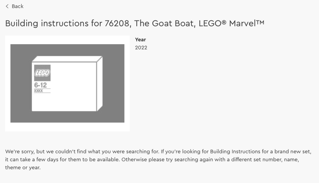 LEGO Marvel 76208 The Goat Boat building instructions server