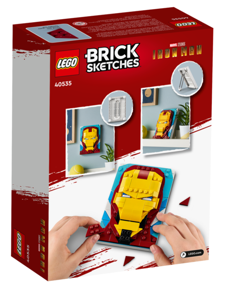 LEGO Marvel Brick Sketches 40535 Iron Man box back