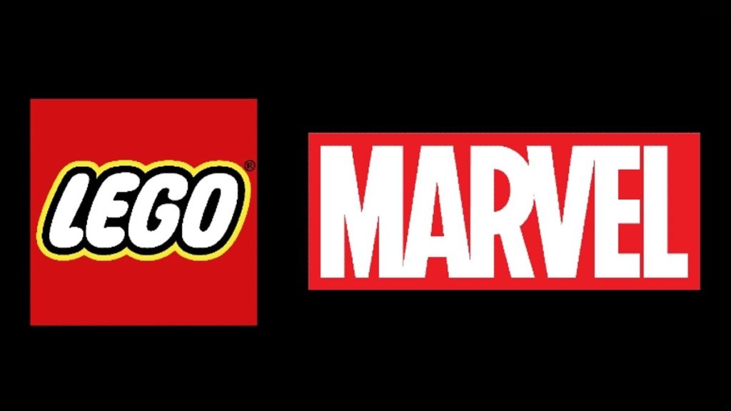 LEGO Marvel logo ridimensionato in primo piano