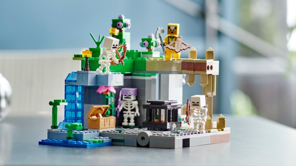 LEGO Minecraft 21189 Stile di vita di Skeleton Dungeon in primo piano