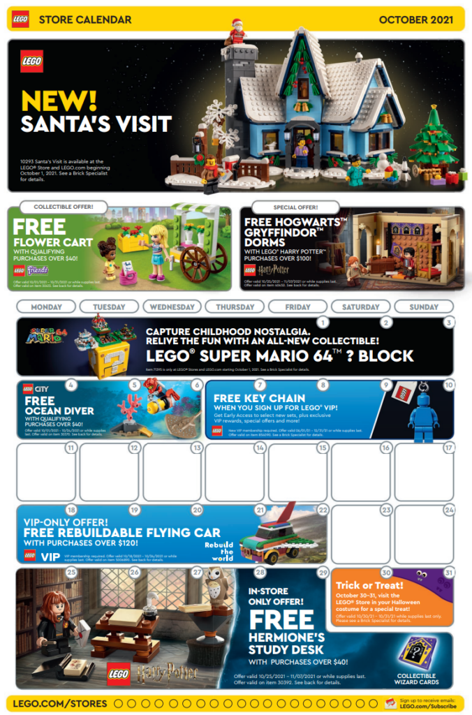 LEGO ოქტომბრის მაღაზიის კალენდარი 1
