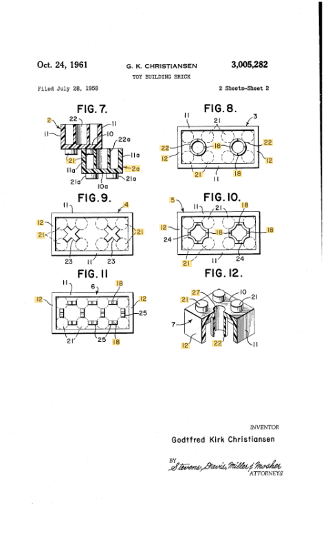 LEGO Patent US October 24 1961 2