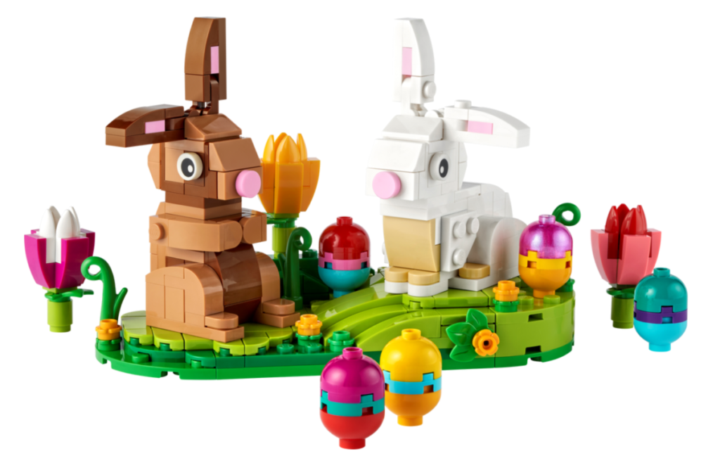 LEGO Seasonal 40523 Easter Rabbits Display contents