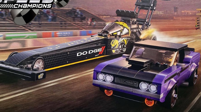 LEGO Speed Champions 76904 Mopar Dodge SRT Top Fuel Dragster And 1970 Dodge Challenger TA Featured