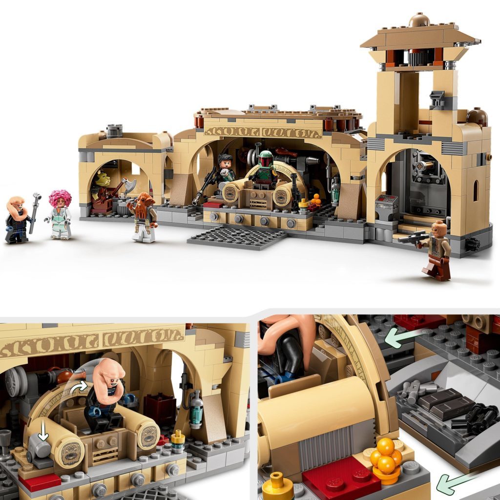 LEGO Star Wars 75326 Boba Fetts Throne Room features