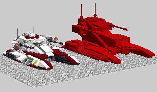 LEGO Star Wars 7679 75182 75342 Republic Fighter Tank comparison 1