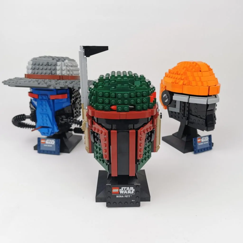 We need these LEGO Star Wars The Book of Boba Fett helmets