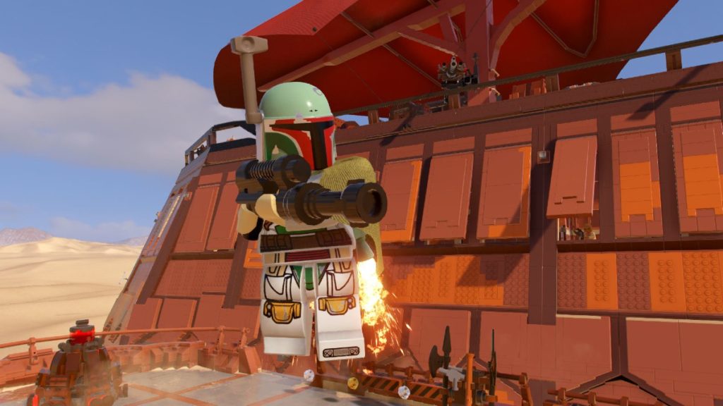 LEGO Star wars Se muestra la captura de pantalla de Boba Fett de Skywalker Saga