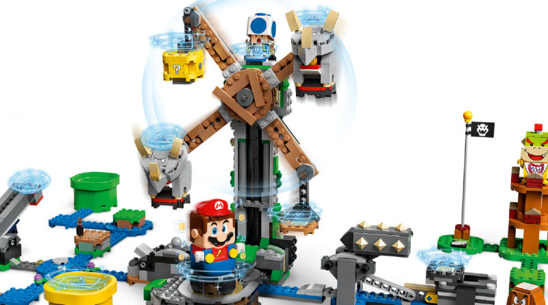 LEGO Super Mario 71390 Reznor Knockdown Expansion Set მოქმედების კადრი გამორჩეულია