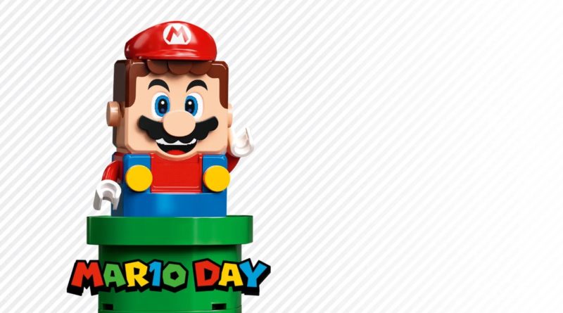 Banner LEGO Super Mario Day in primo piano