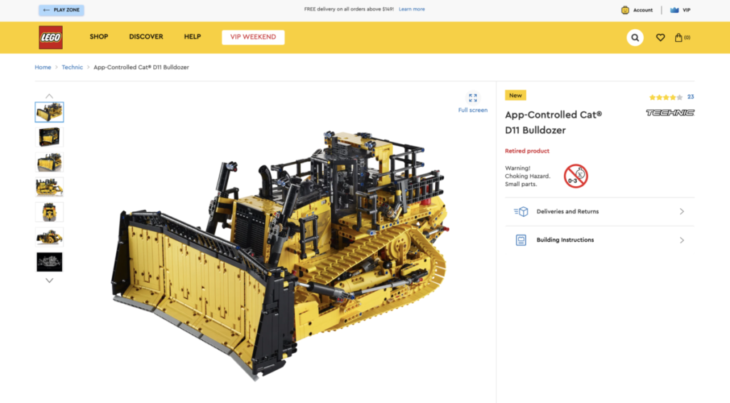 LEGO Technic 42131 App Powered CAT D11 Bulldozer Australia retired