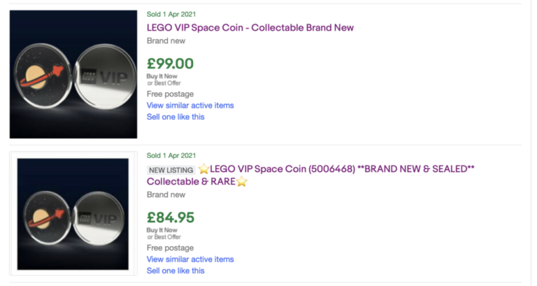 The LEGO Classic Space VIP Collectible Coin is selling for crazy money ...