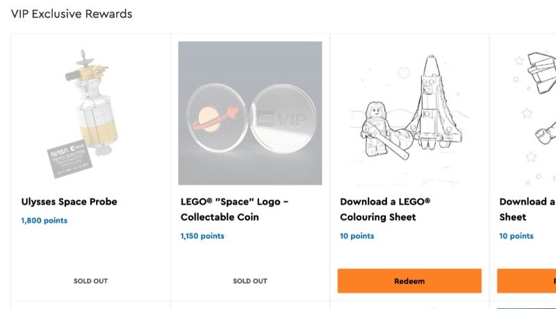 LEGO VIP Rewards Centre Ulysses Space Probe sold out featured