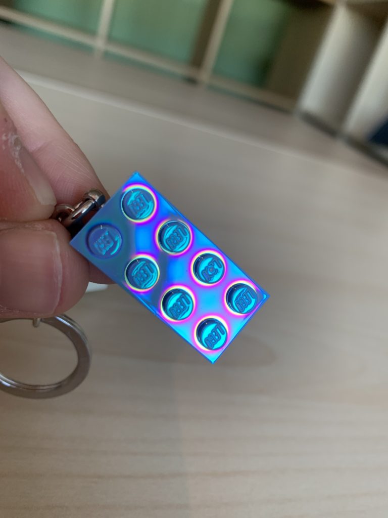 LEGO brick metallic and iridescent keychains review 11