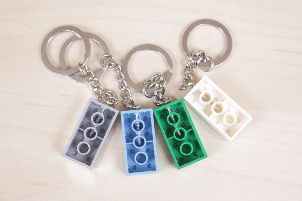 LEGO brick metallic and iridescent keychains review 3