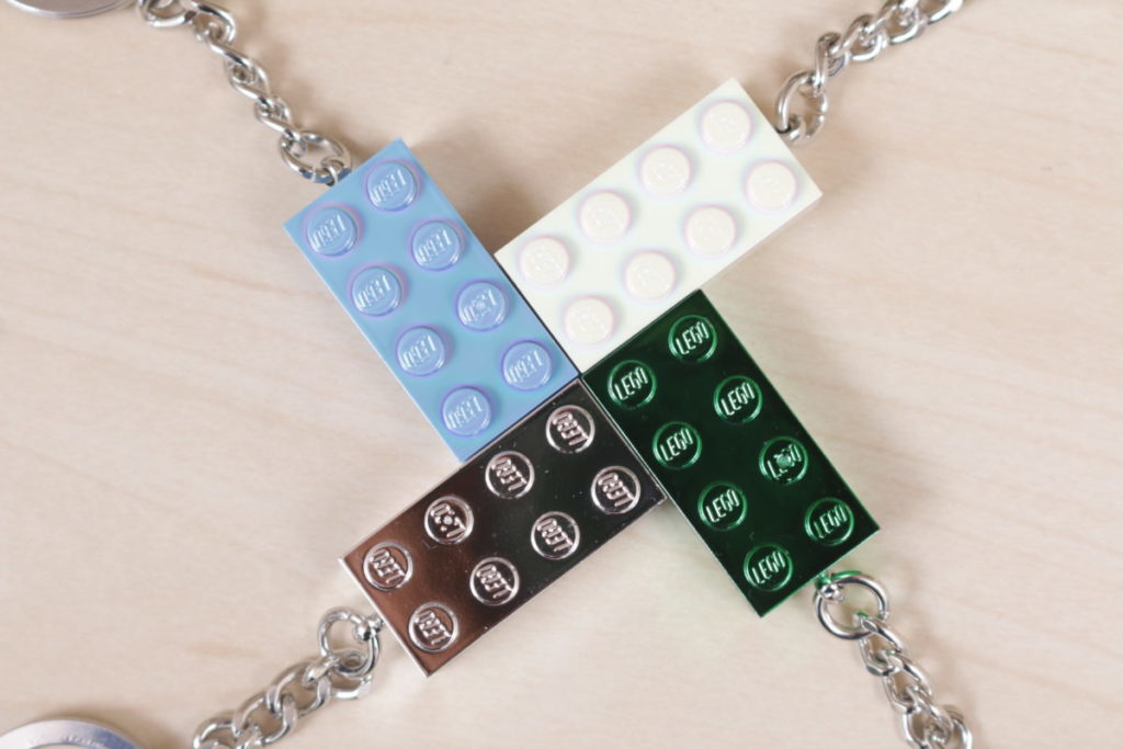 LEGO brick metallic and iridescent keychains review 4