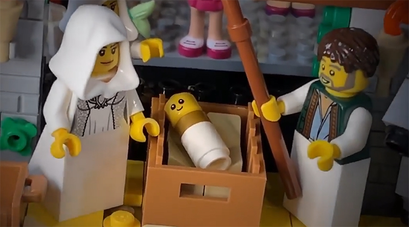 LEGO built nativity scene