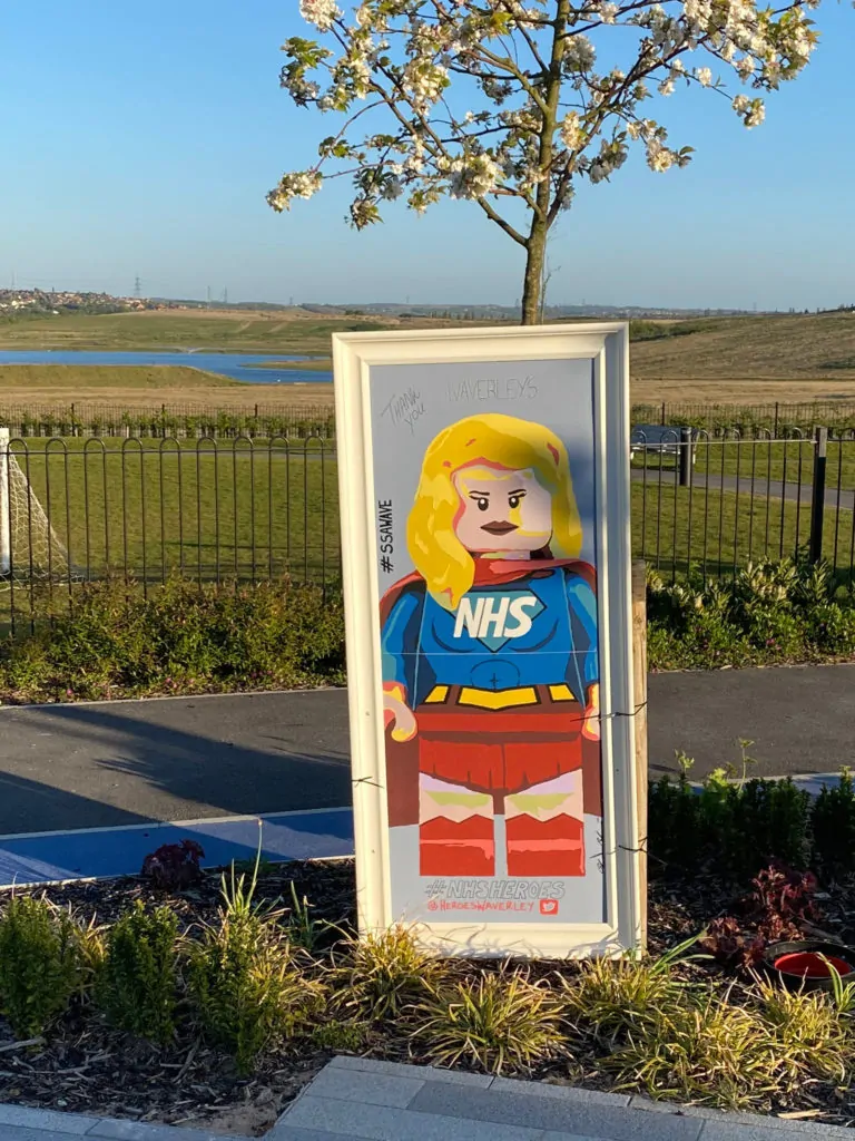 LEGO super hero minifigure mural celebrates the NHS