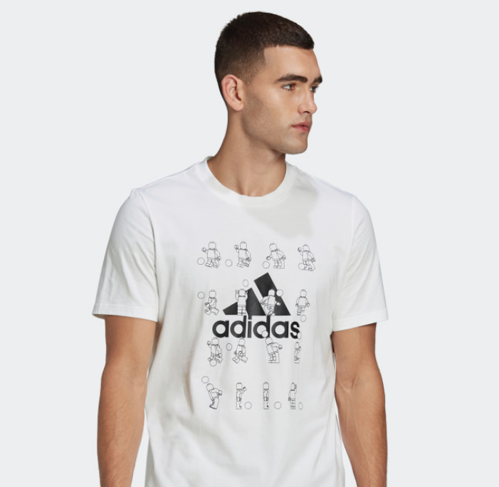 LEGO x Adidas football graphic T shirt white