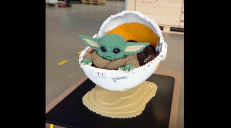 Check out this life-sized LEGO model of Baby Yoda