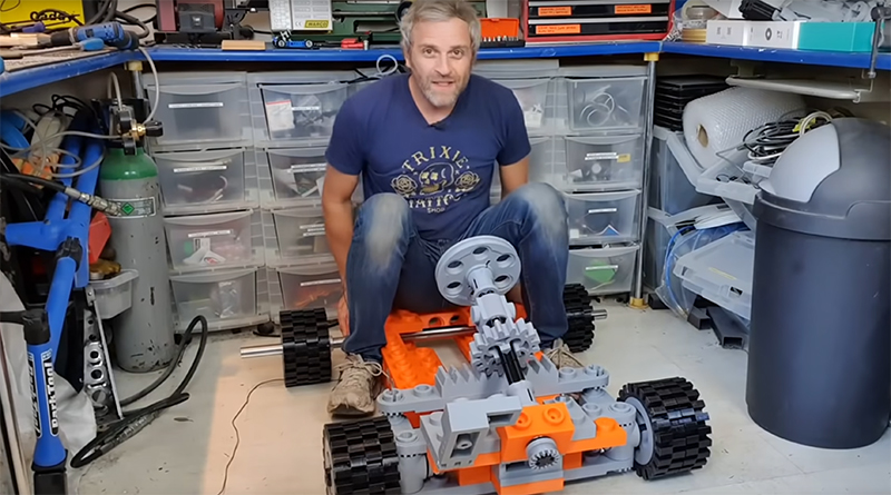 Matt Denton on giant LEGO go-kart