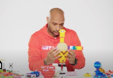 Thierry Henry takes a shot at the 90 Second LEGO Challenge